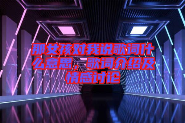 那女孩對我說歌詞什么意思，歌詞介紹及情感討論
