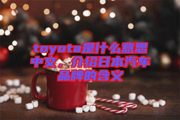 toyota是什么意思中文，介紹日本汽車品牌的含義