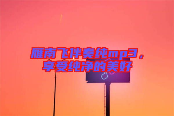 雁南飛伴奏純mp3，享受純凈的美好