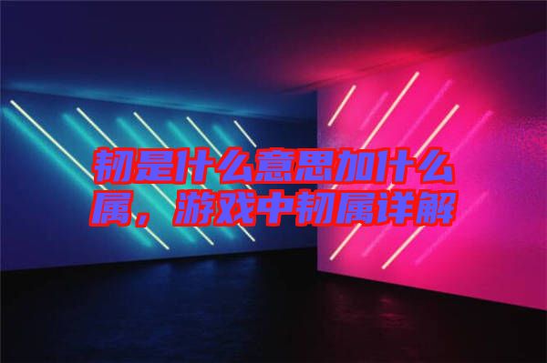 韌是什么意思加什么屬，游戲中韌屬詳解