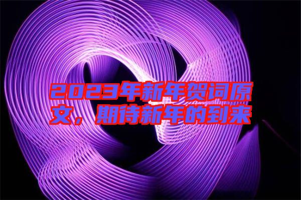 2023年新年賀詞原文，期待新年的到來