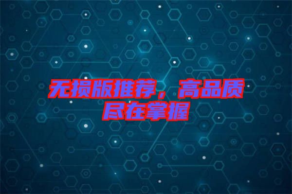 無損版推薦，高品質盡在掌握