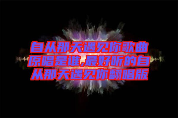 自從那天遇見你歌曲原唱是誰(shuí),最好聽的自從那天遇見你翻唱版