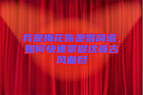 我是梅花你是雪簡譜，如何快速掌握這首古風(fēng)曲目