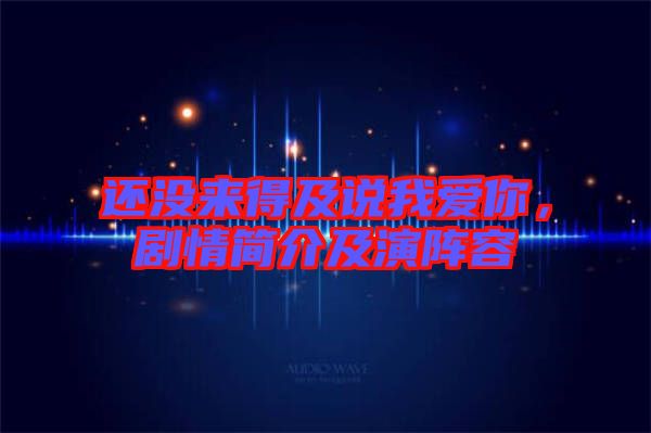 還沒來得及說我愛你，劇情簡介及演陣容