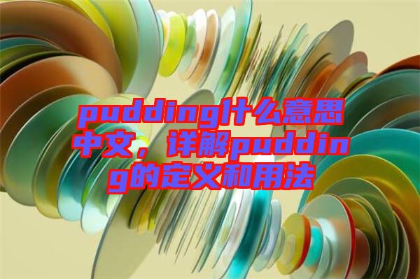 pudding什么意思中文，詳解pudding的定義和用法
