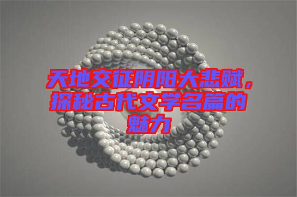天地交征陰陽大悲賦，探秘古代文學(xué)名篇的魅力