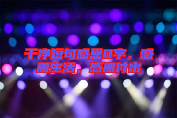 干凈短句感恩8字，感恩生活，感恩付出