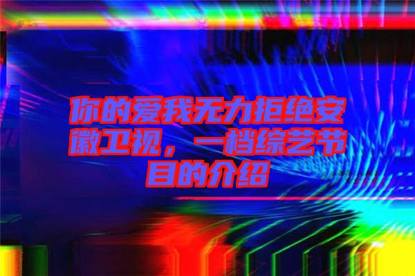 你的愛(ài)我無(wú)力拒絕安徽衛(wèi)視，一檔綜藝節(jié)目的介紹