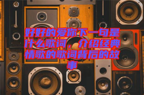 好好的愛你下一句是什么歌詞，介紹經(jīng)典情歌的歌詞背后的故事