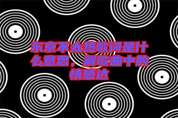 東京不太熱歌詞是什么意思，解歌曲中的情感達