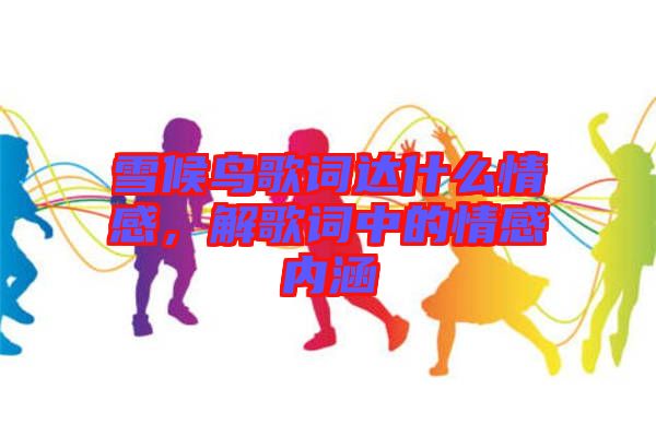 雪候鳥歌詞達(dá)什么情感，解歌詞中的情感內(nèi)涵