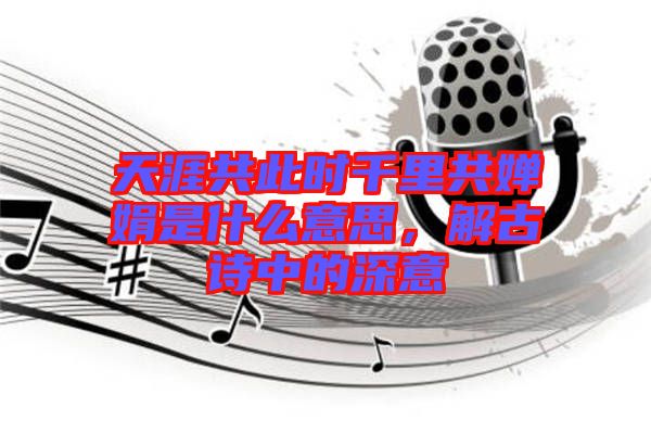天涯共此時千里共嬋娟是什么意思，解古詩中的深意