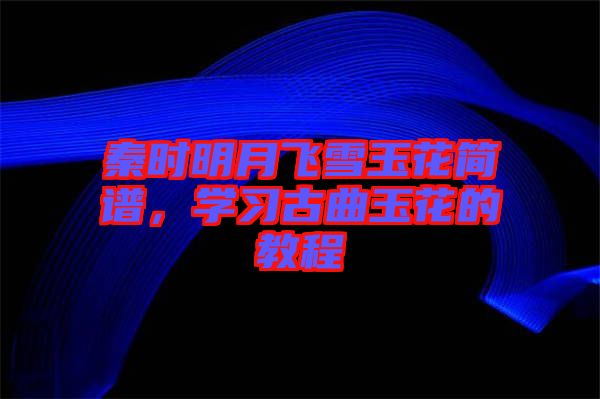 秦時(shí)明月飛雪玉花簡譜，學(xué)習(xí)古曲玉花的教程