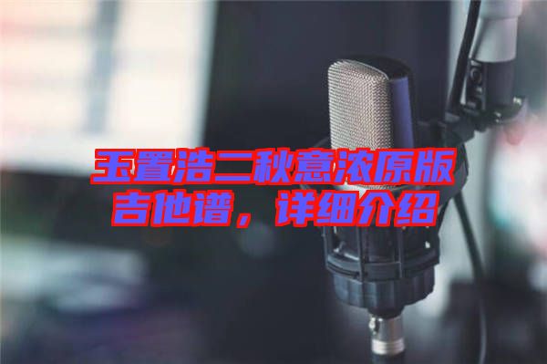玉置浩二秋意濃原版吉他譜，詳細(xì)介紹