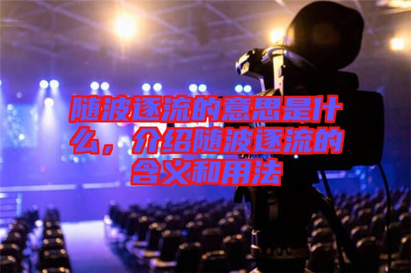 隨波逐流的意思是什么，介紹隨波逐流的含義和用法