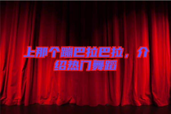 上那個(gè)蹦巴拉巴拉，介紹熱門舞蹈