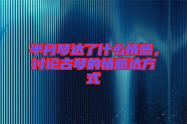 半月琴達了什么情感，討論古琴的情感達方式