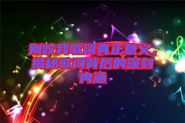 別咬我歌詞真正意義，揭秘歌詞背后的深刻內(nèi)涵