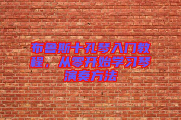 布魯斯十孔琴入門(mén)教程，從零開(kāi)始學(xué)習(xí)琴演奏方法