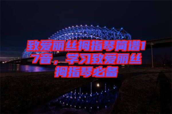 致愛(ài)麗絲拇指琴簡(jiǎn)譜17音，學(xué)習(xí)致愛(ài)麗絲拇指琴必備