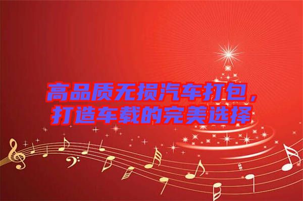 高品質(zhì)無損汽車打包，打造車載的完美選擇