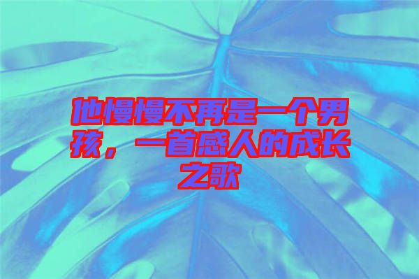 他慢慢不再是一個(gè)男孩，一首感人的成長之歌