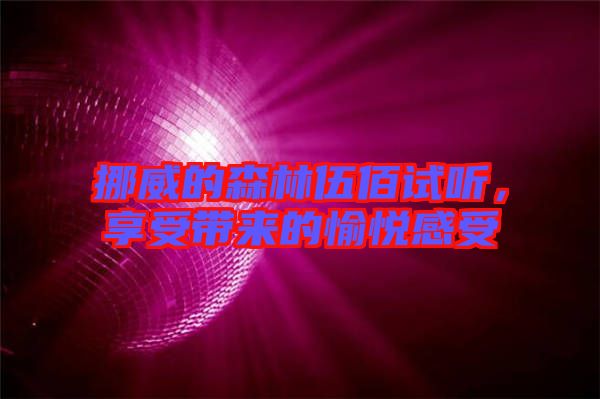 挪威的森林伍佰試聽(tīng)，享受帶來(lái)的愉悅感受