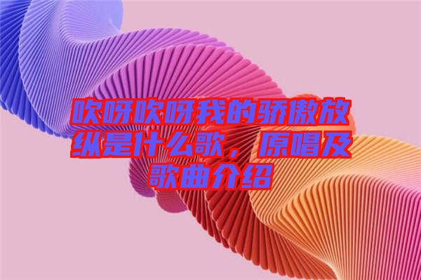 吹呀吹呀我的驕傲放縱是什么歌，原唱及歌曲介紹