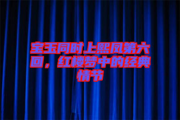 寶玉同時上熙鳳第六回，紅樓夢中的經典情節(jié)