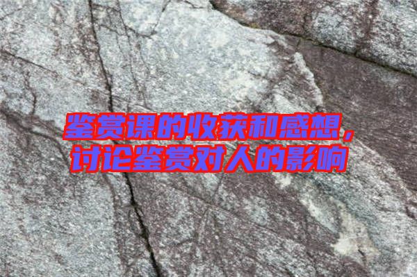 鑒賞課的收獲和感想，討論鑒賞對人的影響