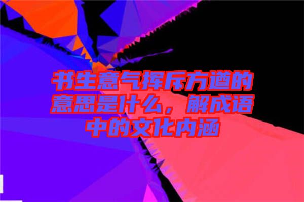 書生意氣揮斥方遒的意思是什么，解成語中的文化內(nèi)涵