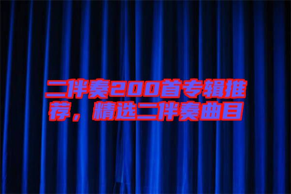 二伴奏200首專輯推薦，精選二伴奏曲目