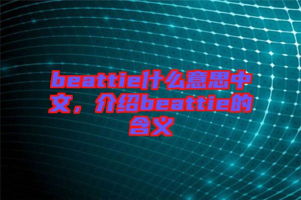 beattie什么意思中文，介紹beattie的含義