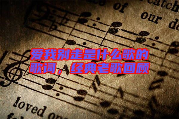 愛我別走是什么歌的歌詞，經(jīng)典老歌回顧