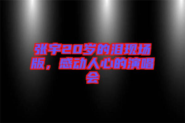 張宇20歲的淚現(xiàn)場版，感動人心的演唱會