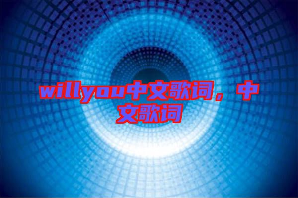 willyou中文歌詞，中文歌詞