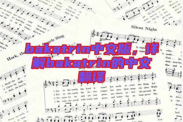 bakatrin中文版，詳解bakatrin的中文翻譯