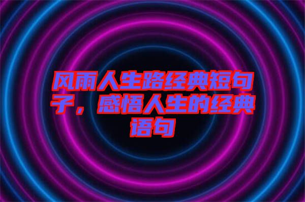 風(fēng)雨人生路經(jīng)典短句子，感悟人生的經(jīng)典語(yǔ)句