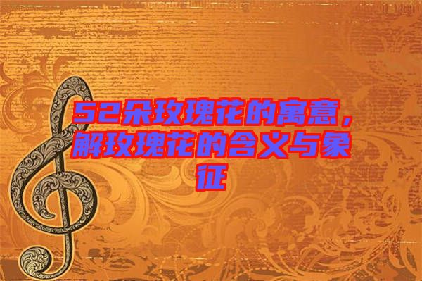 52朵玫瑰花的寓意，解玫瑰花的含義與象征