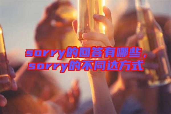 sorry的回答有哪些，sorry的不同達(dá)方式