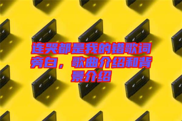 連哭都是我的錯(cuò)歌詞旁白，歌曲介紹和背景介紹
