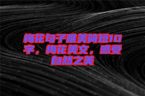 梅花句子唯美簡短10字，梅花美文，感受自然之美