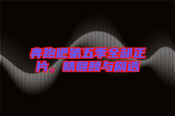 奔跑吧第五季全部正片，精回顧與劇透