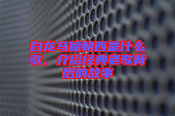 白龍馬蹄朝西是什么歌，介紹經(jīng)典老歌背后的故事
