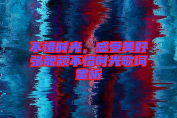不惜時光，感受美好張靚穎不惜時光歌詞賞析