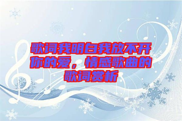 歌詞我明白我放不開你的愛，情感歌曲的歌詞賞析