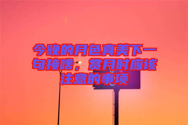 今晚的月色真美下一句接啥，賞月時應(yīng)該注意的事項