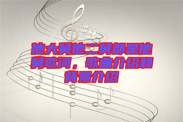 他大舅他二舅都是他舅歌詞，歌曲介紹和背景介紹