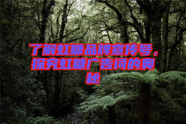 了解虹糖品牌宣傳號，探究虹糖廣告詞的奧秘